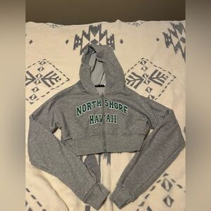 Super Cute Grey SHEIN Cropped Zip Up